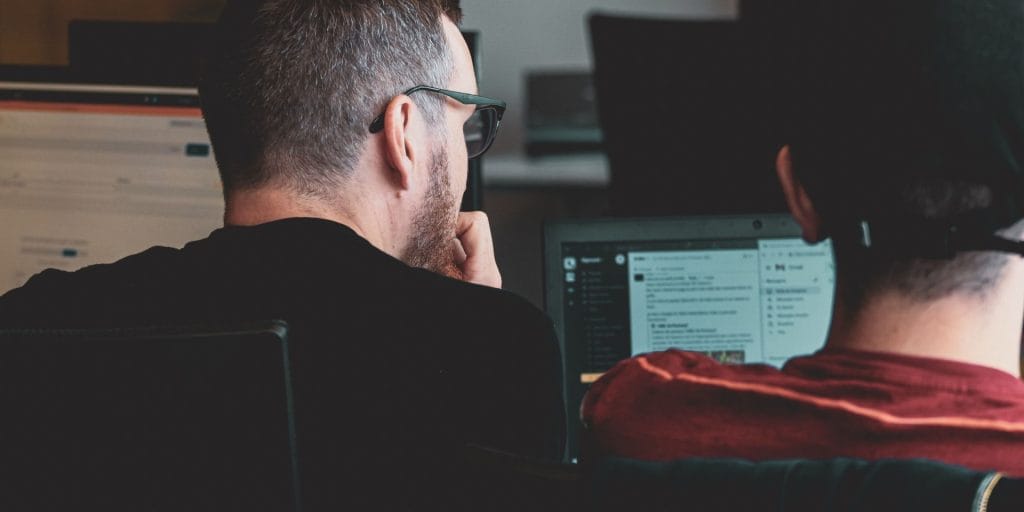 men learning email marketing for lawyers